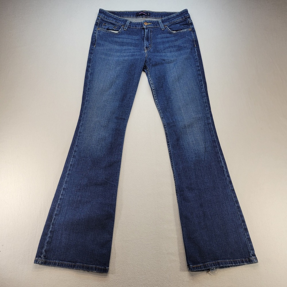 Levi's 518 Superlow Jeans Women 11 Long Blue Bootcut Stretch Denim Low Rise